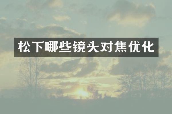 松下哪些镜头对焦优化