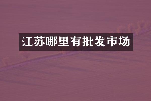 江苏哪里有批发市场