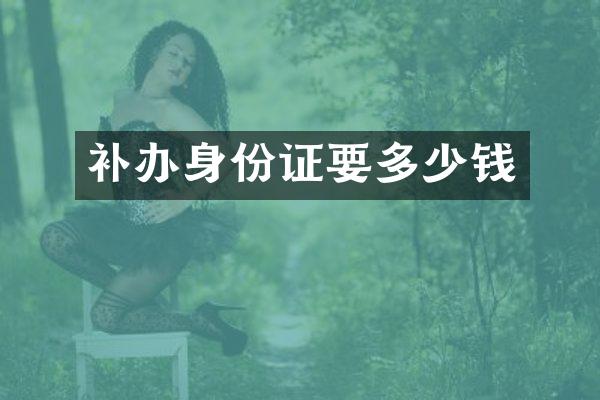 补办身份证要多少钱