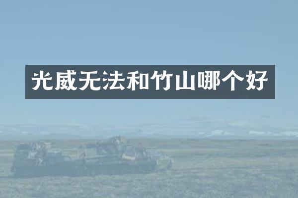 光威无法和竹山哪个好