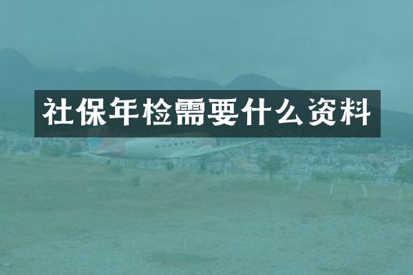 社保年检需要什么资料