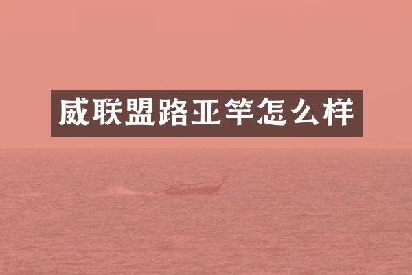 威联盟路亚竿怎么样