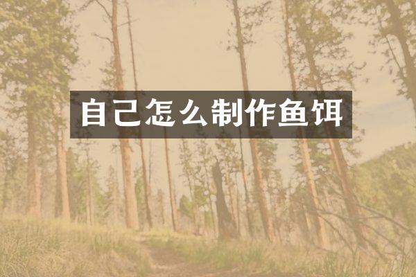 自己怎么制作鱼饵