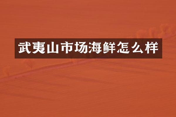 武夷山市场海鲜怎么样