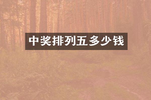 中奖排列五多少钱