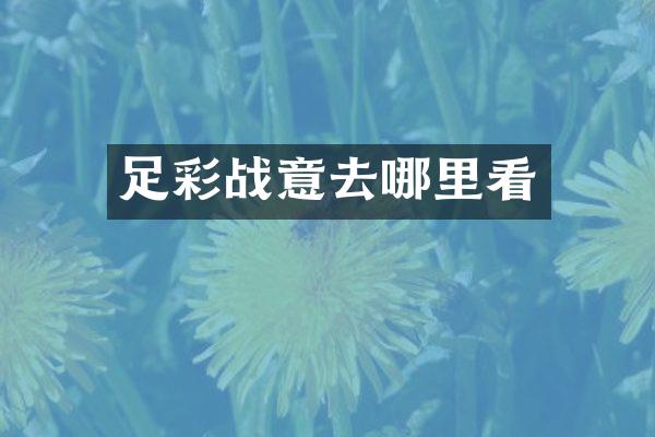 足彩战意去哪里看