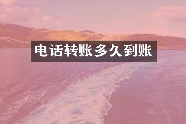 电话转账多久到账