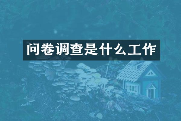 问卷调查是什么工作