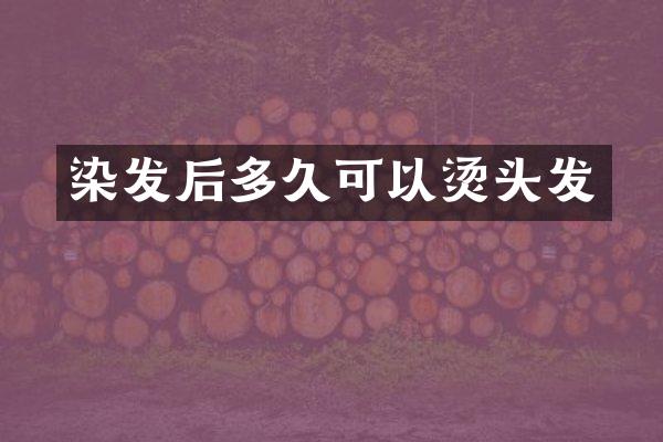 染发后多久可以烫头发