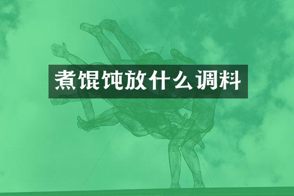 煮馄饨放什么调料