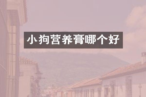 小狗营养膏哪个好