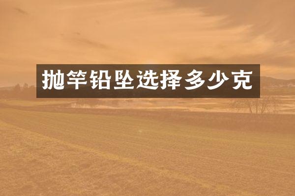 抛竿铅坠选择多少克