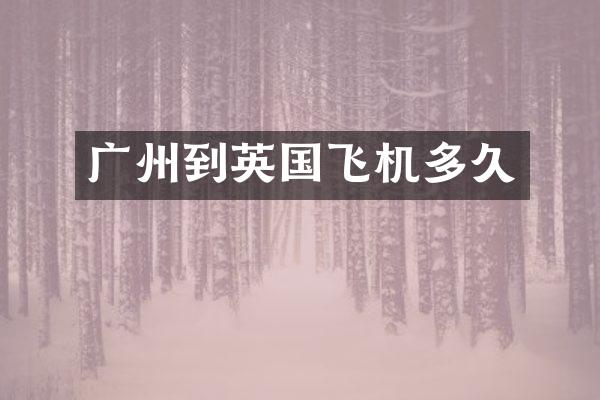 广州到英国飞机多久