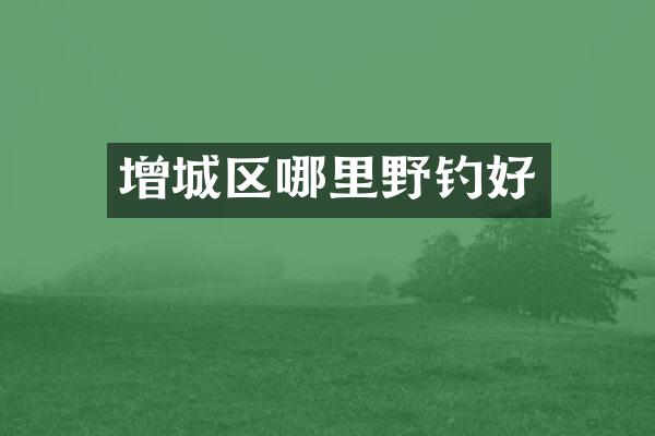 增城区哪里野钓好