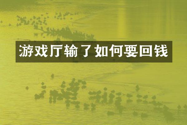 游戏厅输了如何要回钱