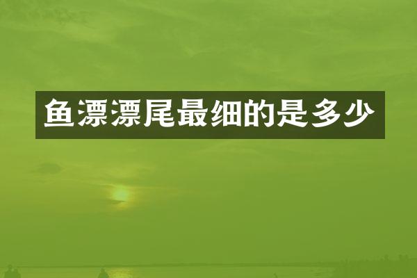 鱼漂漂尾最细的是多少