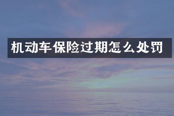 机动车保险过期怎么处罚