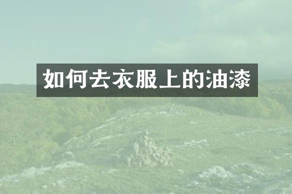 如何去衣服上的油漆