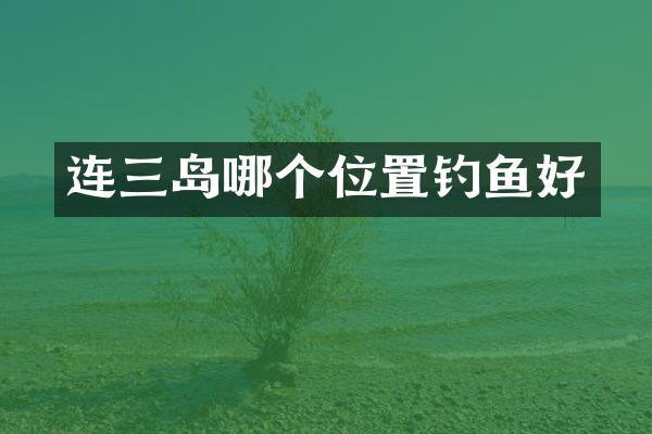 连三岛哪个位置钓鱼好