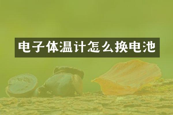 电子体温计怎么换电池