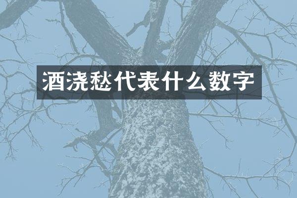 酒浇愁代表什么数字