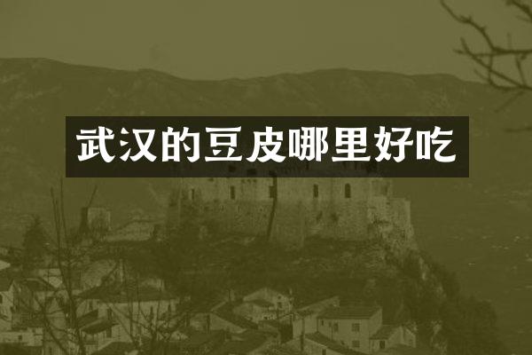 武汉的豆皮哪里好吃
