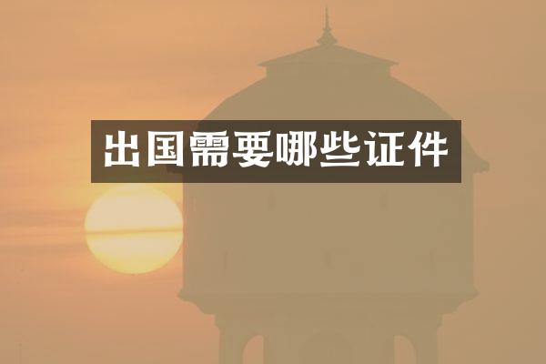 出国需要哪些证件
