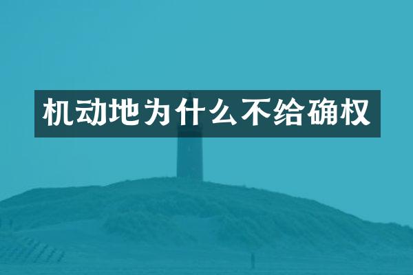 机动地为什么不给确权