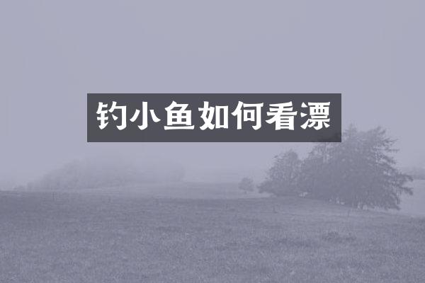 钓小鱼如何看漂