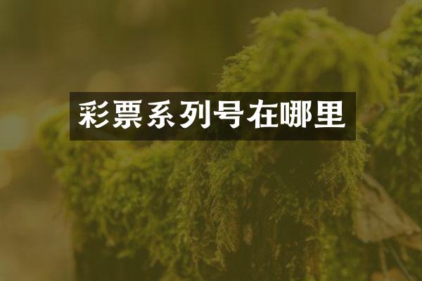 彩票系列号在哪里