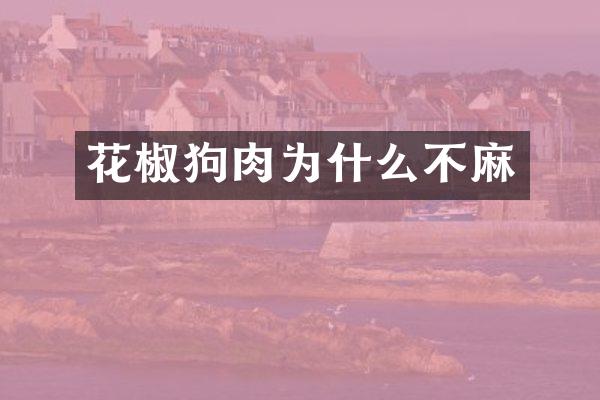 花椒狗肉为什么不麻