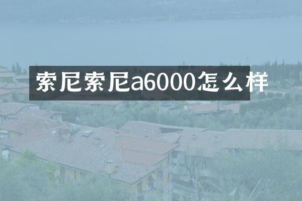 a6000怎么样
