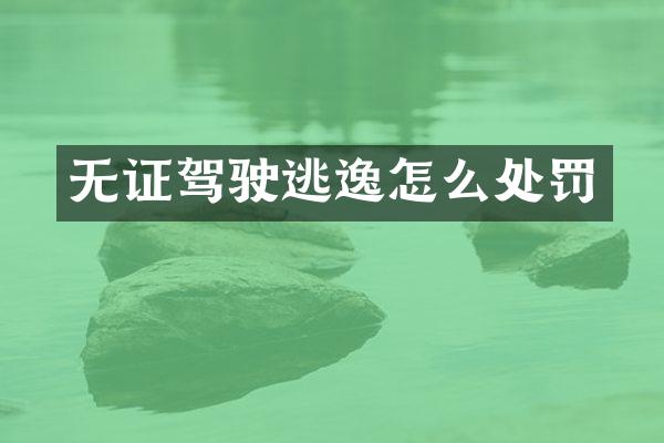 无证驾驶逃逸怎么处罚