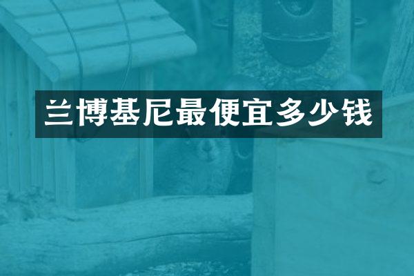 兰博基尼多少钱