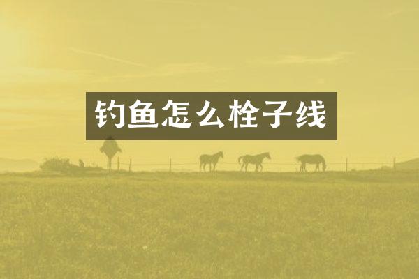 钓鱼怎么栓子线