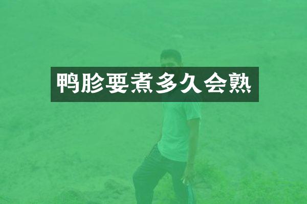 鸭胗要煮多久会熟