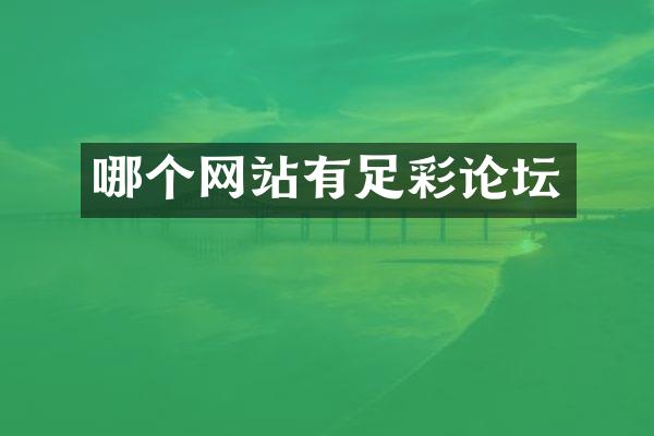 哪个网站有足彩论坛