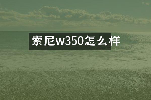w350怎么样