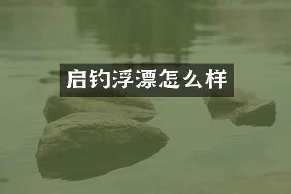 启钓浮漂怎么样
