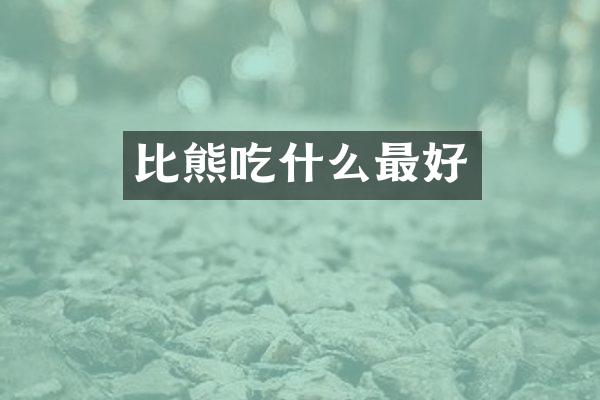 比熊吃什么最好
