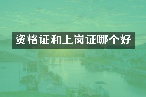 资格证和上岗证哪个好