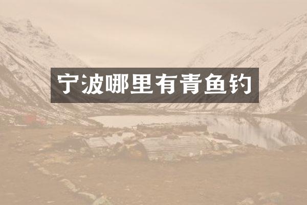 宁波哪里有青鱼钓