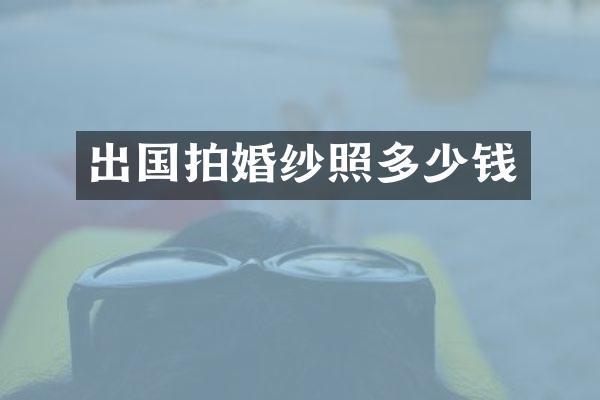 出国拍婚纱照多少钱