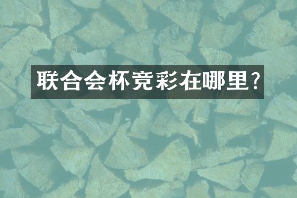 联合会杯竞彩在哪里?