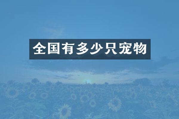 全国有多少只宠物