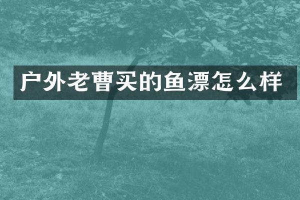 户外老曹买的鱼漂怎么样