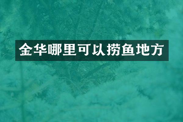 金华哪里可以捞鱼地方