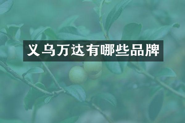 义乌万达有哪些品牌