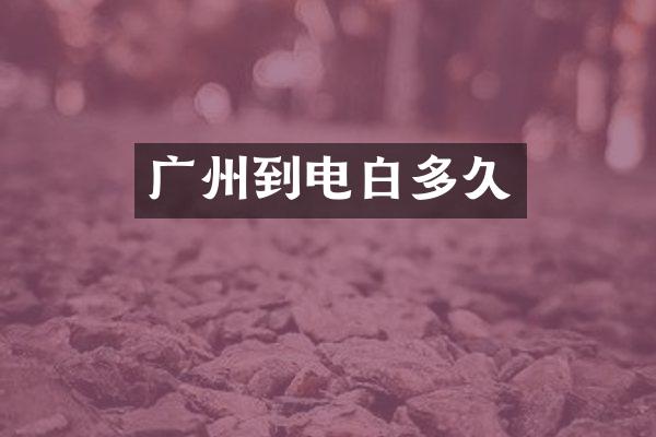 广州到电白多久