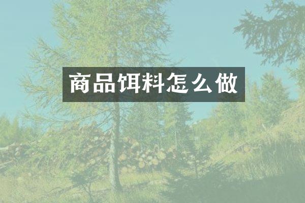 商品饵料怎么做